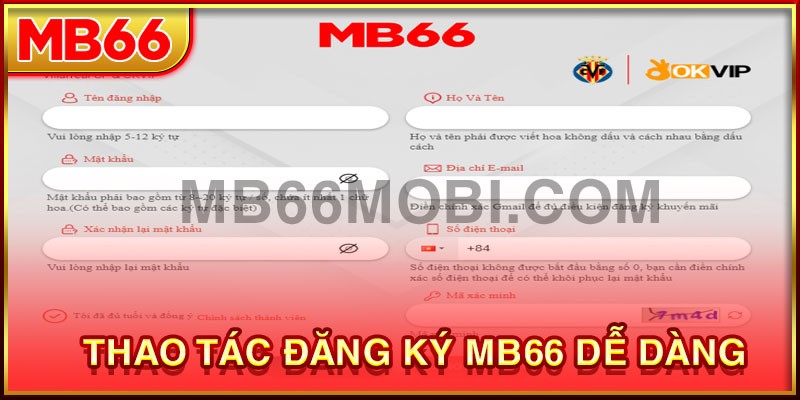 Các bước đăng ký mb66